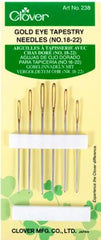 Notions - Clover Gold Eye Tapestry Needles - # 238 - Sizes 18, 20 & 22 Assorted