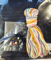 Sashiko Coaster Kit - 5 Coaster Set- Geometric Design - # SK-232 Indigo (Almost looks Black) - Last One