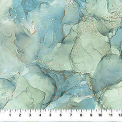 Fabric Art - Northcott Midas Touch - Abstract Water Splash - DM26833-72 - Soft Teal Blue