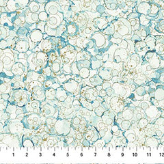 Fabric Art - Northcott Midas Touch - Abstract Compact Water Bubbles - DM26834-41 - Light Blue