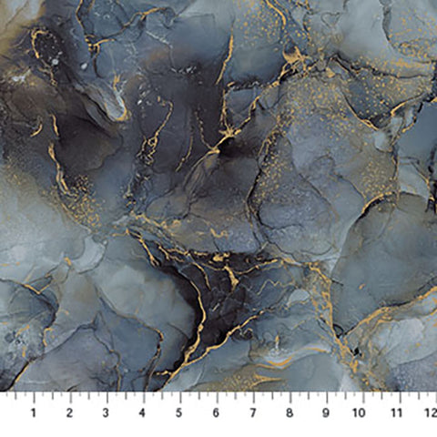 *Fabric Art - Northcott Midas Touch - Abstract Gold Metallic Rockery - DM27630-96 - SMOKE