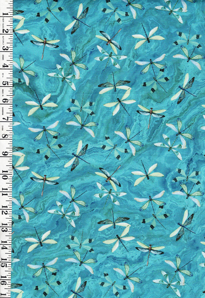 *Fabric Art - Northcott Tranquil Waters - Dragonflies A Flutter - DP27209-46 - Aqua