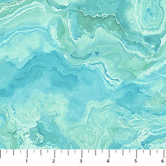 *Fabric Art - Northcott Tranquil Waters - Abstract Water Swirls - DP27210-64 - Turquoise