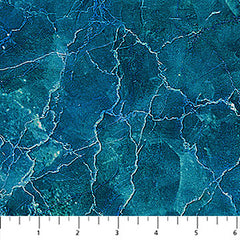 *Fabric Art - Northcott Tranquil Waters - Abstract Rockery - DP27211-48 - Dark Blue-Green