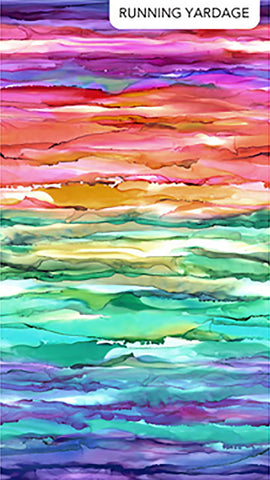 *Fabric Art - Northcott Dragonfly Dance - Multi-Colored Painterly Sunset - DP27501-100 - Rainbow