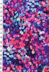 *Fabric Art - Northcott Dragonfly Dance - Multi-Colored Leaves & Branches - DP27505-85 - Purple, Blue & Orange