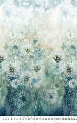 *Fabric Art - Northcott WHISPER - Puff Blossoms - Full Width Border - Teal Multi - DP28701-68 - By the Half Yard