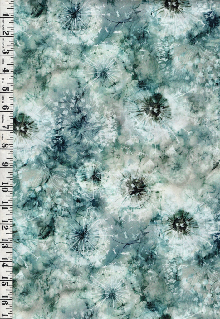 *Fabric Art - Northcott WHISPER - Packed Puff Blossoms - DP28702-64 - Teal - By the Half Yard