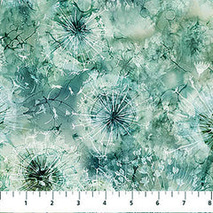 *Fabric Art - Northcott WHISPER - Packed Puff Blossoms - DP28702-64 - Teal - By the Half Yard