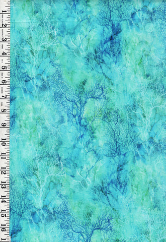 *Fabric Art - Northcott CORAL REEF - Sea Coral Texture - DP28881-66 - Turquoise - By the Half Yard