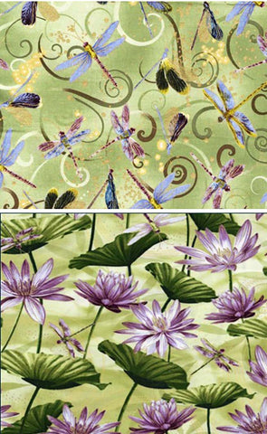 Novelty - Dance of the Dragonfly - Lime Green - 2 PIECE BUNDLE