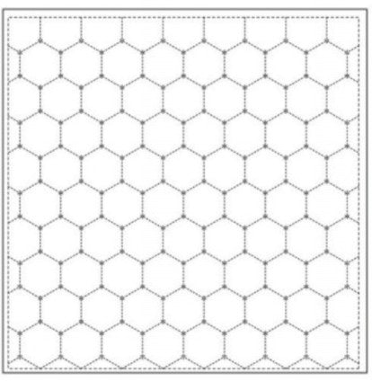 Sashiko Pre-printed Sampler - Daruma 027 - Hexagons - White