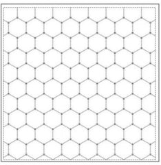 Sashiko Pre-printed Sampler - Daruma 027 - Hexagons - White