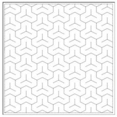 Sashiko Pre-printed Sampler - Daruma 028 - Bishamon - White