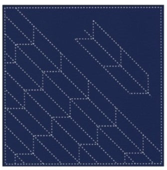 Sashiko Pre-printed Sampler - Daruma 209 - Arrows - Navy