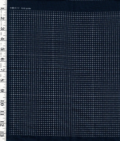 Sashiko Design Grid - Sashiko Pre-printed Sampler - DARUMA 1200 - Dark Navy - Indigo