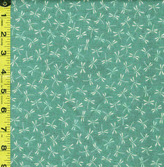 Japanese - Sevenberry Kasuri Collection - Tiny Ivory & Mint Green Dragonflies - SB-88222D7-2 - Mint Green - Last 2 3/8 Yards