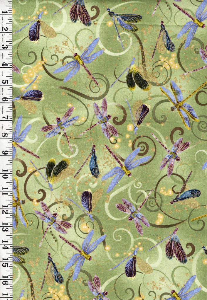 Asian - Dance of the Dragonfly - Lime Green - Last 16 inches