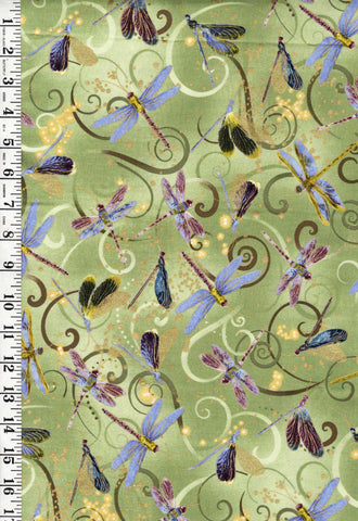 Asian - Dance of the Dragonfly - Lime Green - Last 16 inches