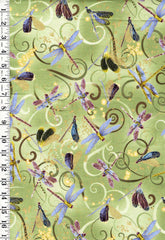Novelty - Dance of the Dragonfly - Lime Green - 2 PIECE BUNDLE