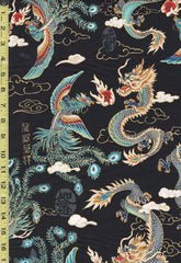 *Asian - Dragons and Phoenix - TP-1844 - Black