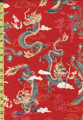 *Asian - Dragons and Phoenix - TP-1844 - Red