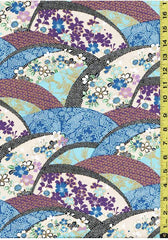 Asian - Floral Arcs with Faux Shibori - EM-20-01 - Blue & Purple