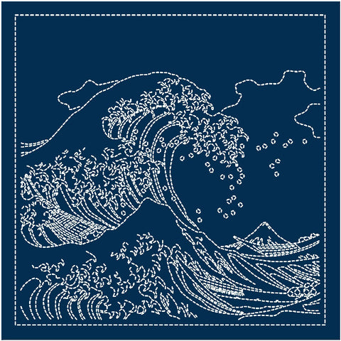 Sashiko Pre-printed Sampler (Olympus) - Hokusai 