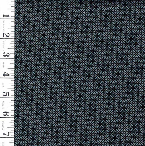 *Japanese - Edo-Tex - Small Geometric Diamond Squares - C1081 - Blue-Black - Last 1 yard