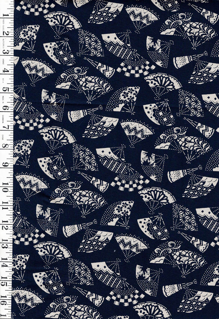 *Japanese - Hanamomen Small Decorative Floating Fans - Indigo