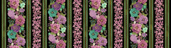 *Asian - SHIZUKA - Floral Stripe - FLEUR-CM3162- BLACK - Last 1 Yard