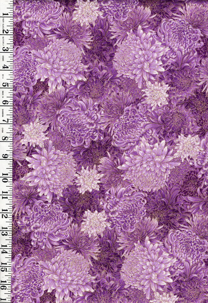 *Asian - SHIZUKA - Compact Floral Mums & Peonies  - FLEUR-CM3164 - PURPLE