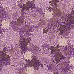 *Asian - SHIZUKA - Compact Floral Mums & Peonies  - FLEUR-CM3164 - PURPLE