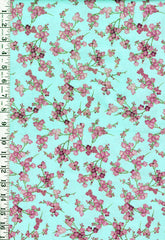 *Asian - SHIZUKA - Small Cherry Blossom (Sakura) Branches - FLEUR-CM3165 - AQUA