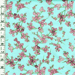 *Asian - SHIZUKA - Small Cherry Blossom (Sakura) Branches - FLEUR-CM3165 - AQUA