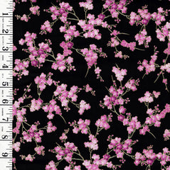 *Asian - SHIZUKA - Small Cherry Blossom Branches - FLEUR-CM3165 - BLACK