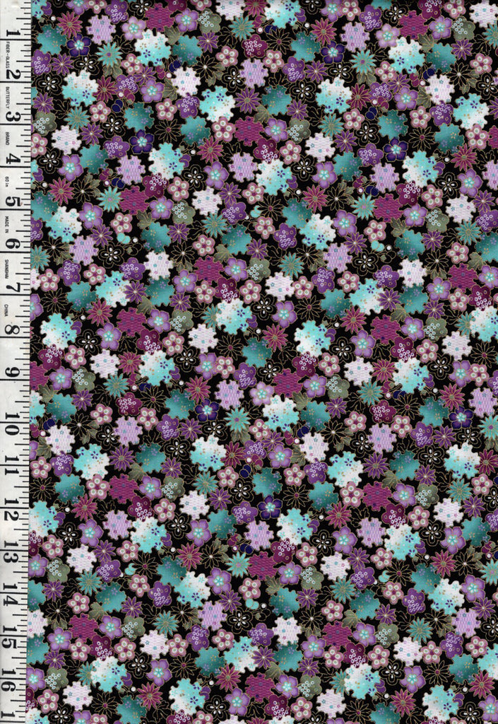 *Asian - SHIZUKA - Small Compact Flowers & Blossoms - FLEUR-CM3166 - MULTI