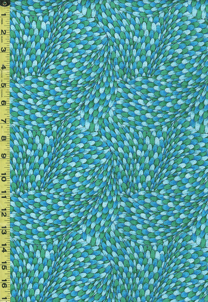Tropical - Tropical Flair - Stylized Bird Feathers - 77661-474 - Blue-Green - ON SALE - SAVE 20% - BY THE YARD