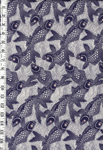 *Asian - Honoka Flying Fish (2011) by Anna Griffin - CF9009 - Indigo - Last 1/2 yard