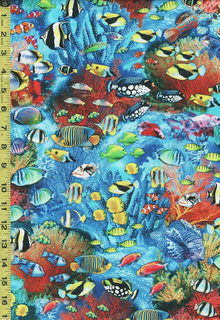 *Tropical - Jewels of the Sea - Small Colorful Fish & Coral - DCX11131-AZUR-D