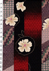 Japanese - Kobayashi Floral Stripe - Last 1 yard