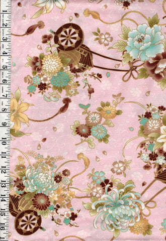 *Asian - Hanabi Floral Flower Cart (2011) - Pink - Last 1 yard