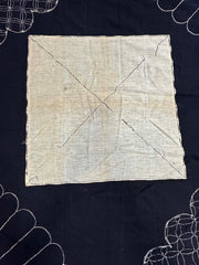 *Japanese Tablecloth - Futon Cover - Vintage with Sashiko - Indigo - X Large Size - 60"