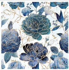 *Asian - Gilded Wings - Peonies & Roses - 5076-11 - White - By the Half Yard
