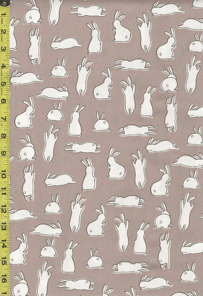 *Japanese Novelty - Hishiei Minimalist Bunnies - H-7098-3E - Taupe