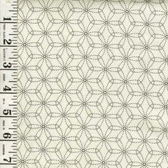 *Asian - Kyoto Garden - Hana-zashi Sashiko Design - Cream - # 23277 - Last 1 Yard