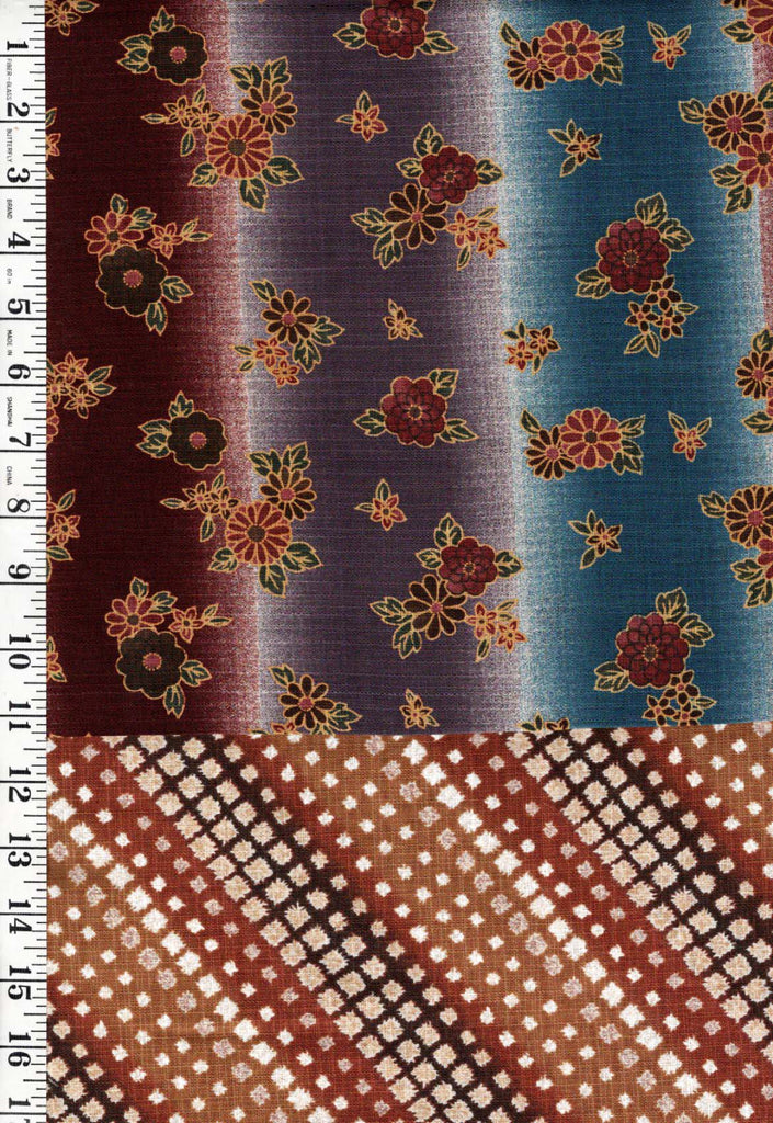 *Japanese - Hanamomen Floral - Two Half Yard Bundle - Multi-colors