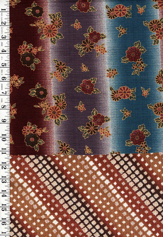 *Japanese - Hanamomen Floral - Two Half Yard Bundle - Multi-colors