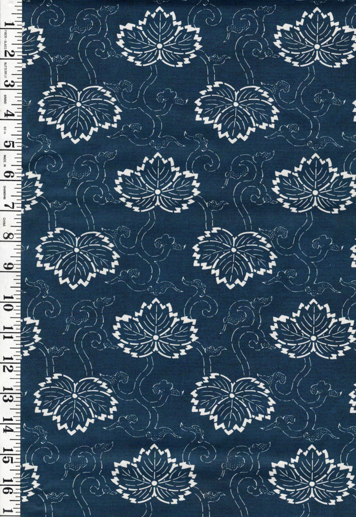 *Japanese - Moda Indigo Blooming - Hasu Leaf - 48091-13 - Navy - ON SALE -$5.00 By the Yard
