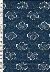 *Japanese - Moda Indigo Blooming - Hasu Leaf - 48091-13 - Navy - ON SALE -$5.00 By the Yard